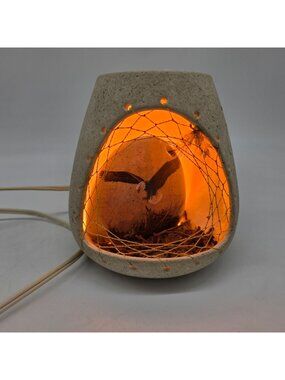 Vintage Eagle-Themed Ceramic Electric Night Lamp 5.5" Tall